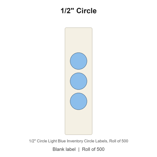 1/2" Circle Light Blue Inventory Circle Labels