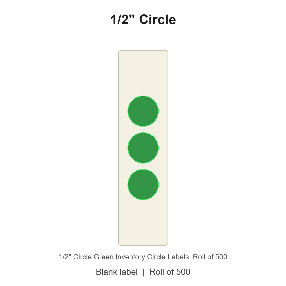 1/2" Circle Green Inventory Circle Labels