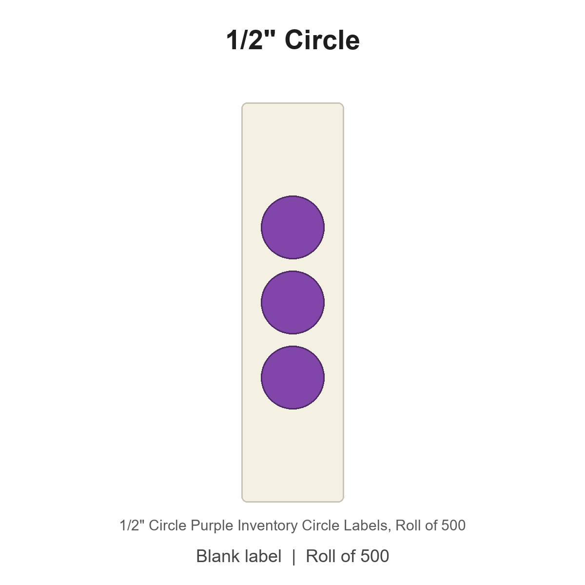 1/2" Circle Purple Inventory Circle Labels