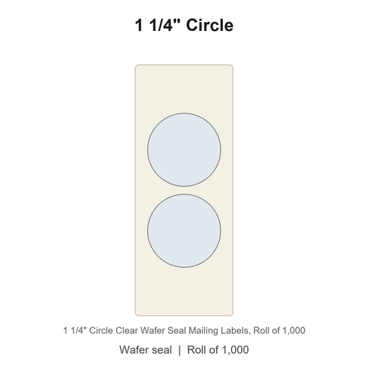 1 1/4" Circle Clear Wafer Seal Mailing Labels