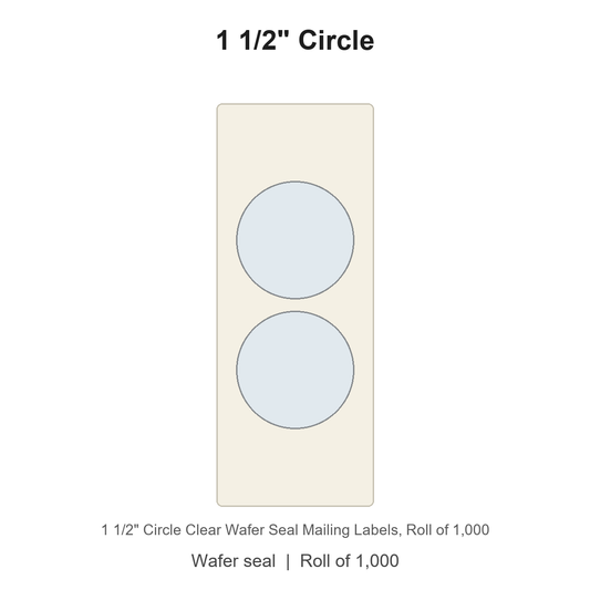 1 1/2" Circle Clear Wafer Seal Mailing Labels