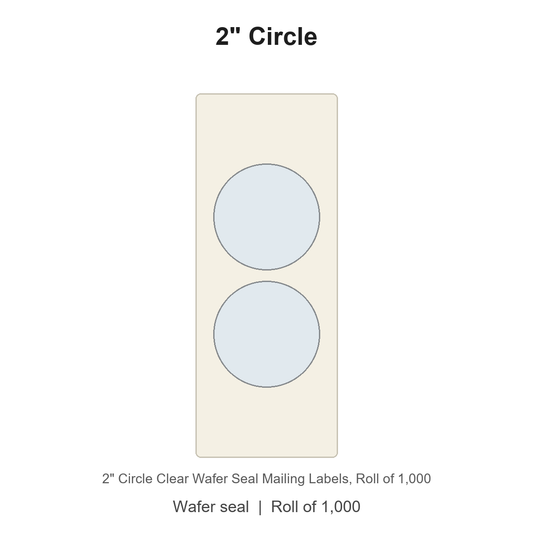 2" Circle Clear Wafer Seal Mailing Labels