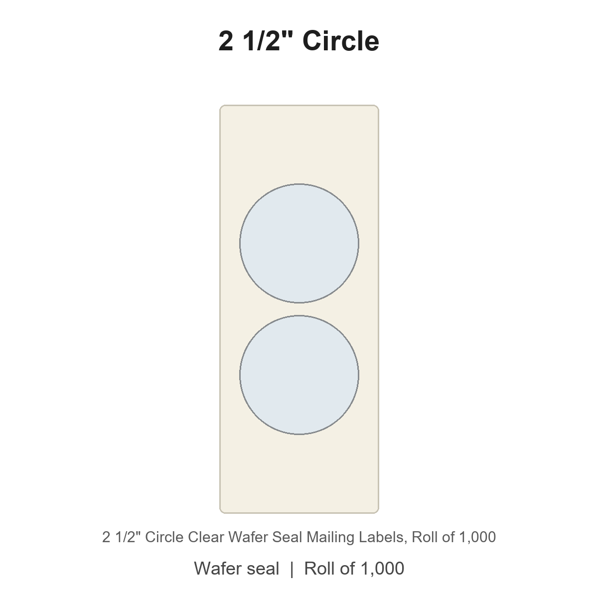 2 1/2" Circle Clear Wafer Seal Mailing Labels