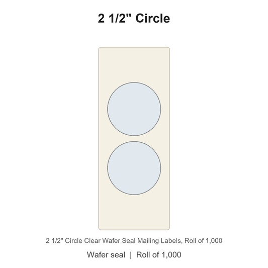 2 1/2" Circle Clear Wafer Seal Mailing Labels