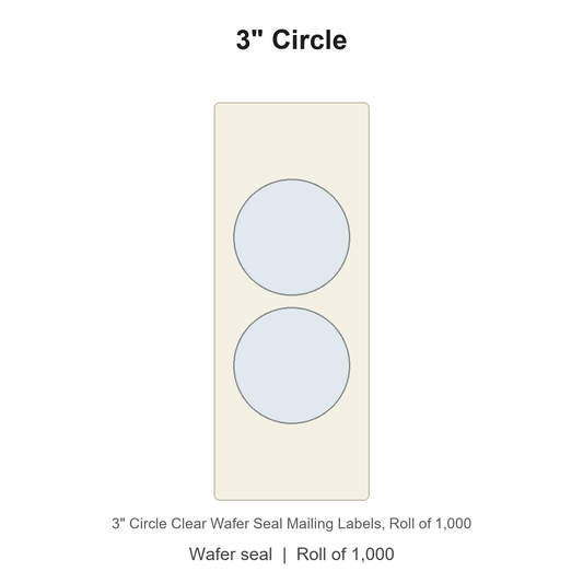 3" Circle Clear Wafer Seal Mailing Labels