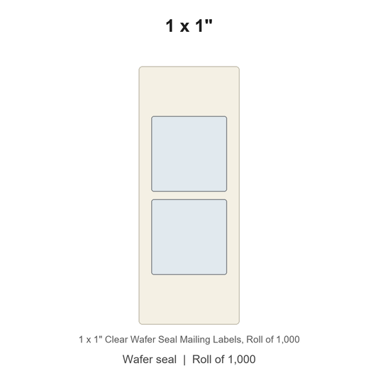 1 x 1" Clear Wafer Seal Mailing Labels