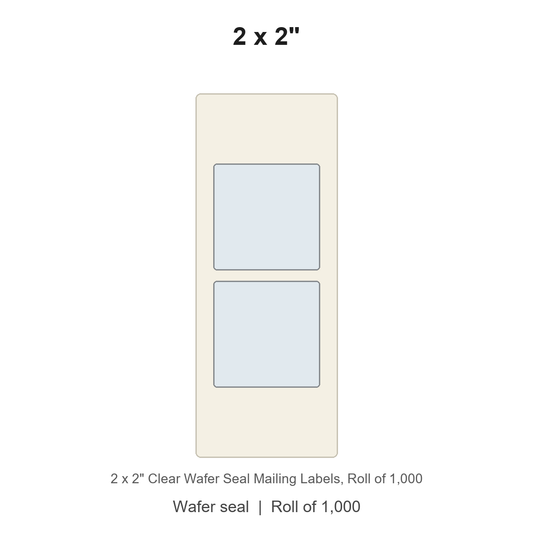 2 x 2" Clear Wafer Seal Mailing Labels