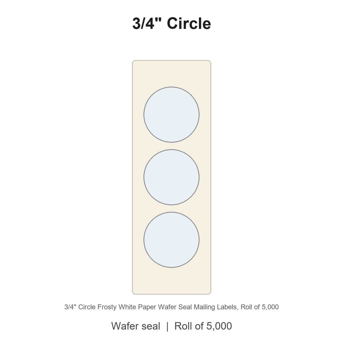 3/4" Circle Frosty White Paper Wafer Seal Mailing Labels