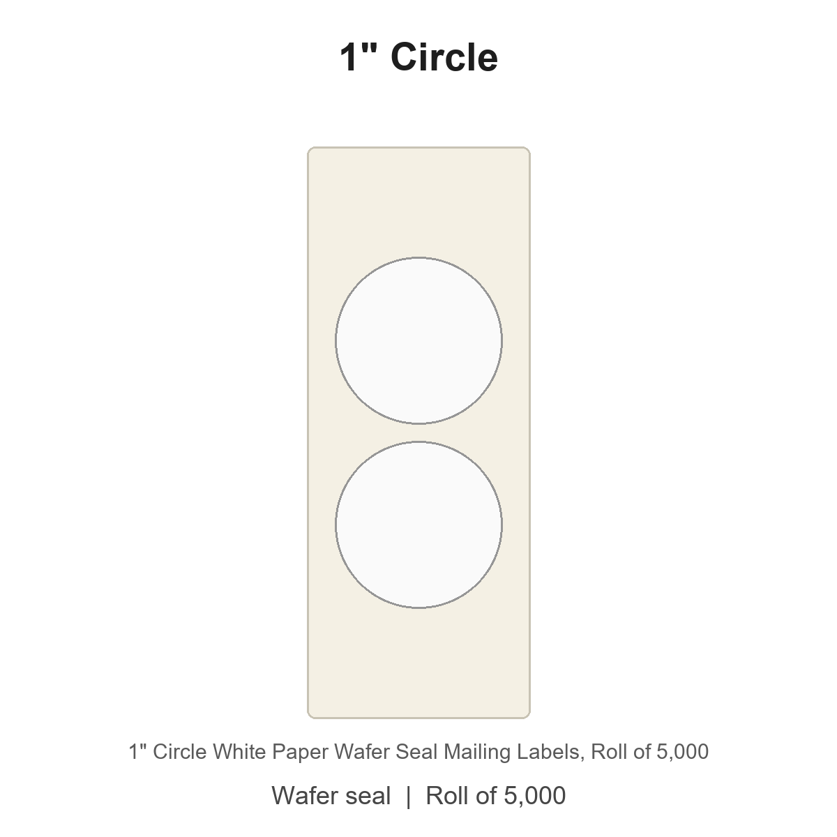 1" Circle White Paper Wafer Seal Mailing Labels