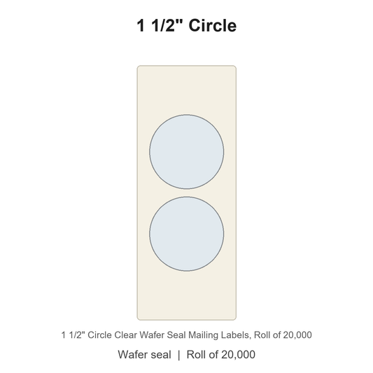 1 1/2" Circle Clear Wafer Seal Mailing Labels