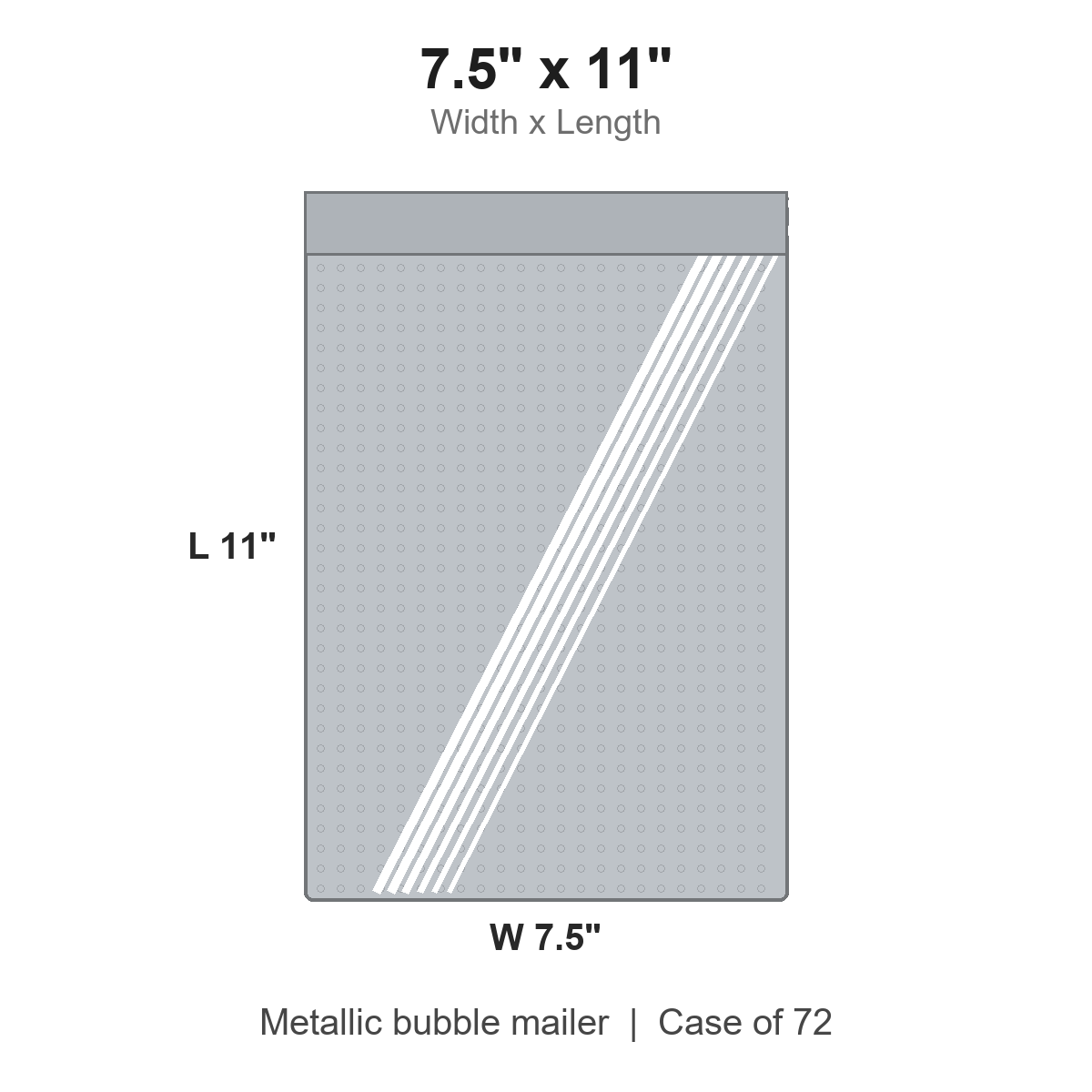 7.5" x 11" Silver Metallic Bubble Mailers