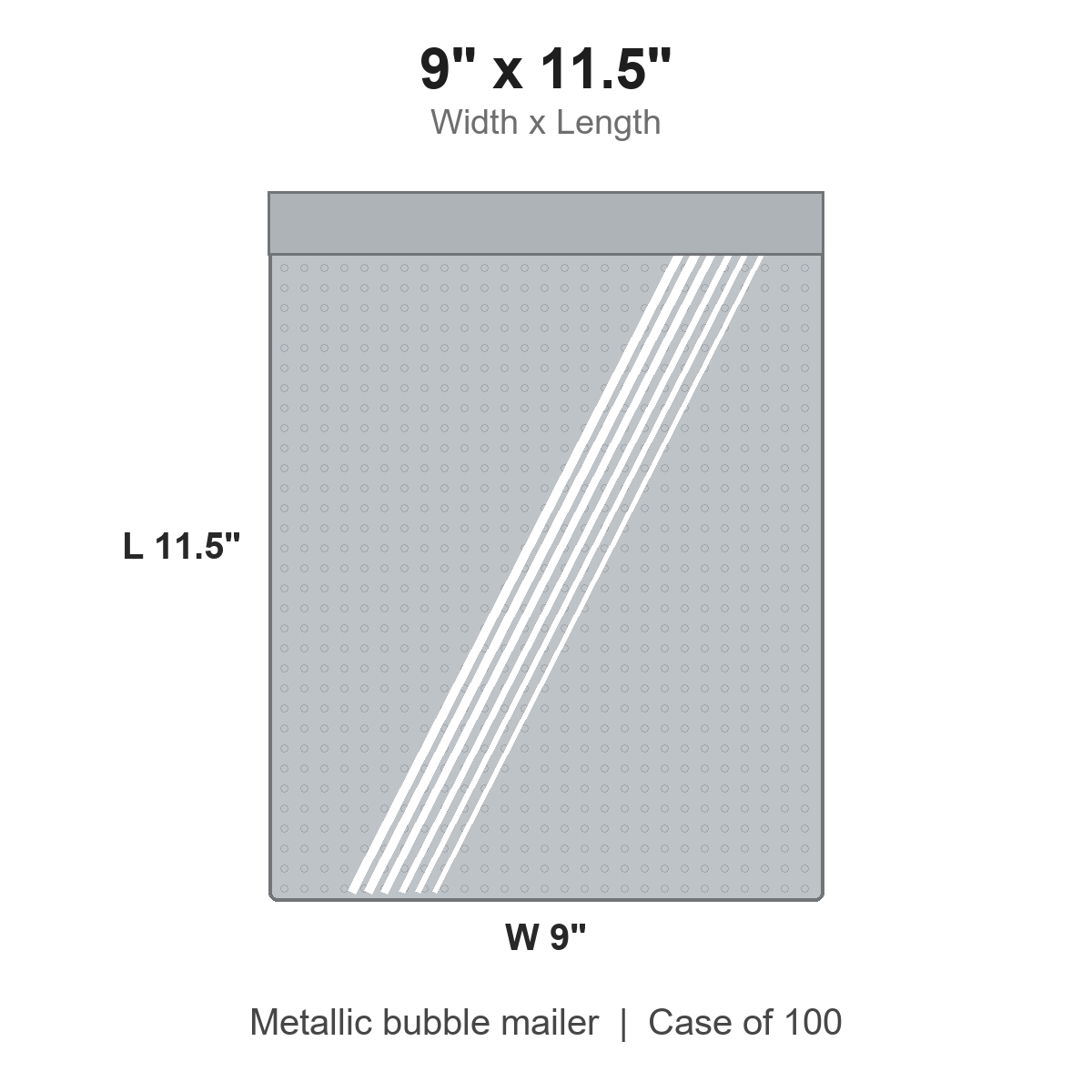 9" x 11.5" Silver Metallic Bubble Mailers