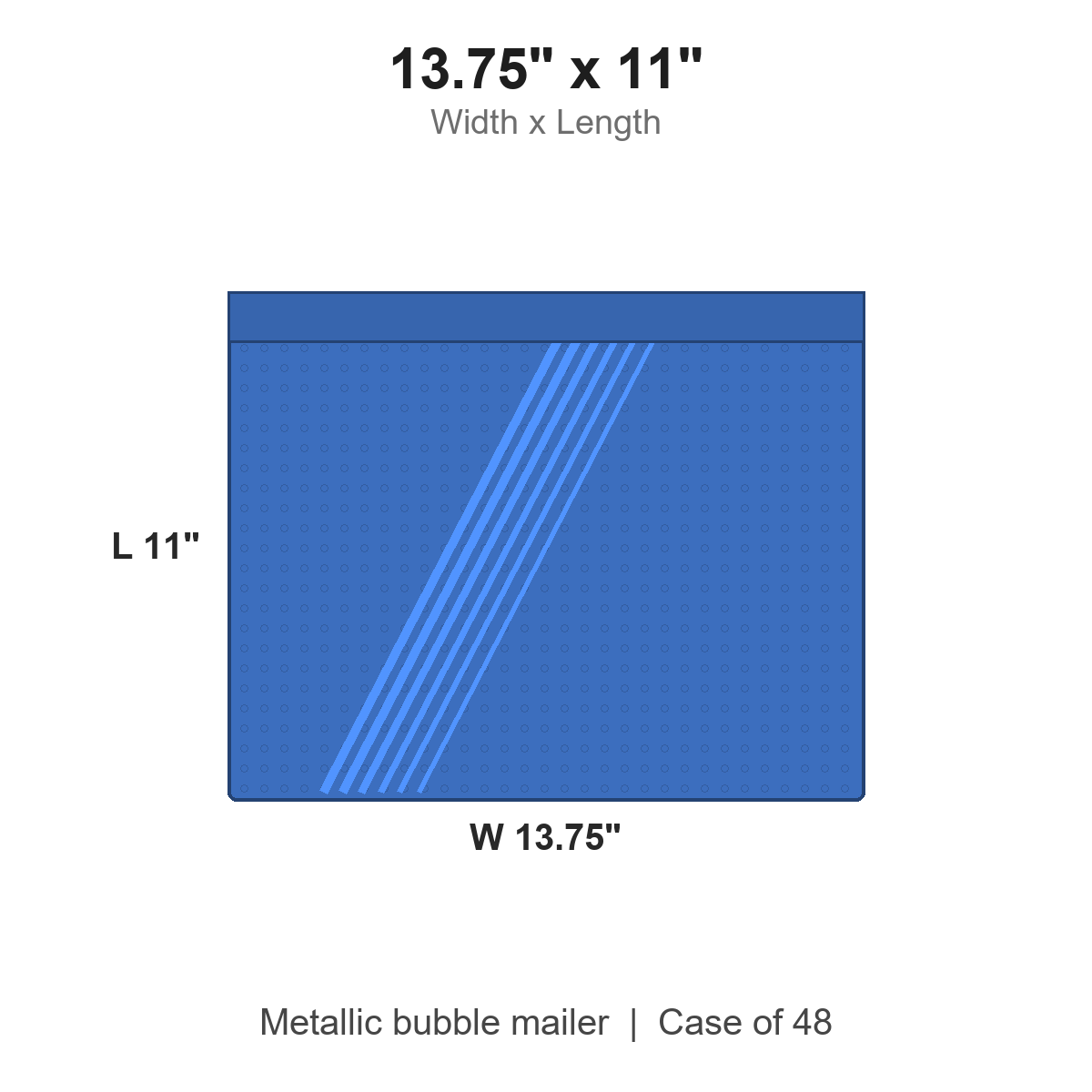 13.75" x 11" Blue Metallic Bubble Mailers