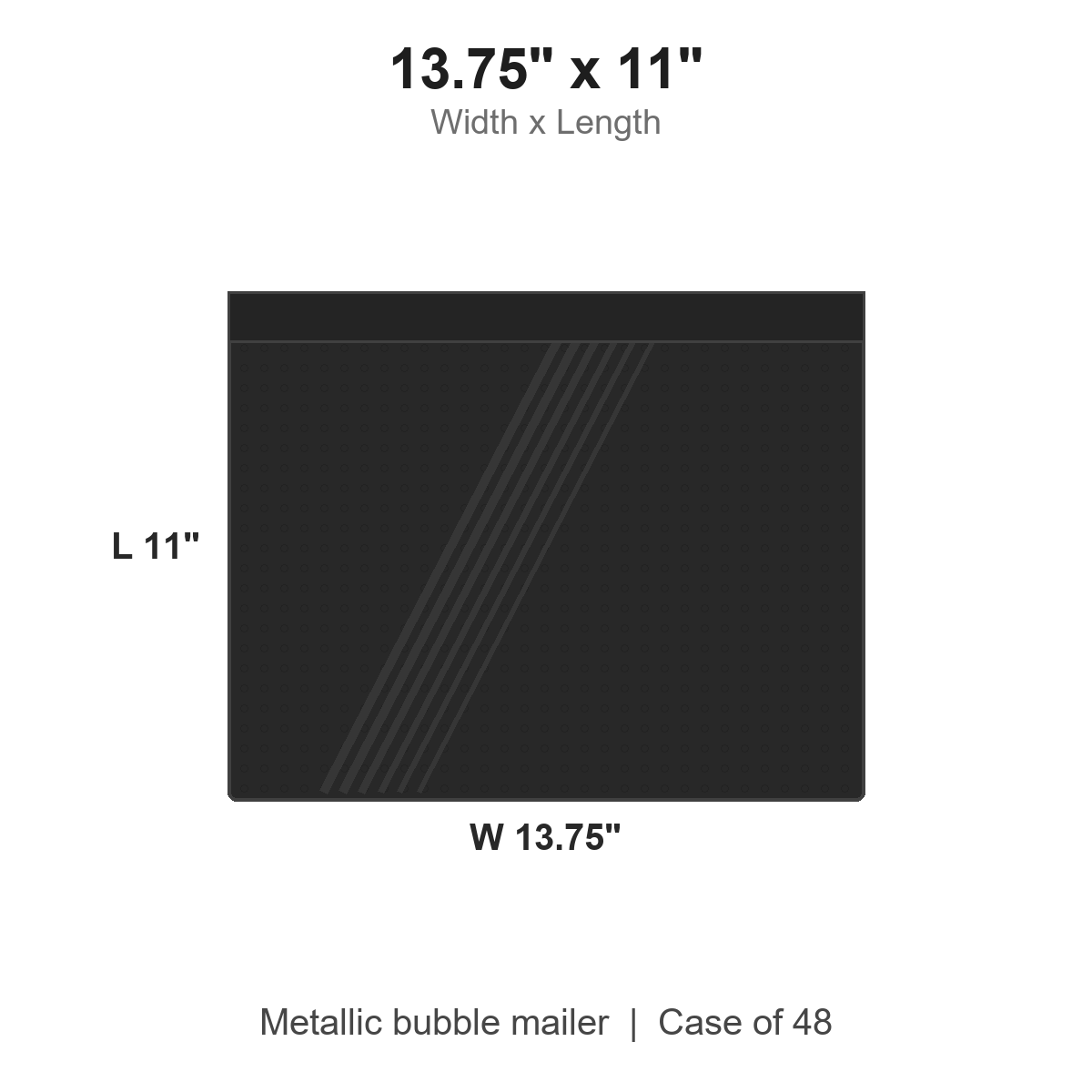 13.75" x 11" Black Metallic Bubble Mailers