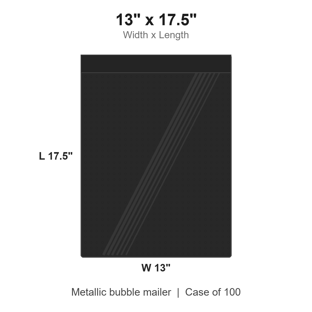 13" x 17.5" Black Metallic Bubble Mailers