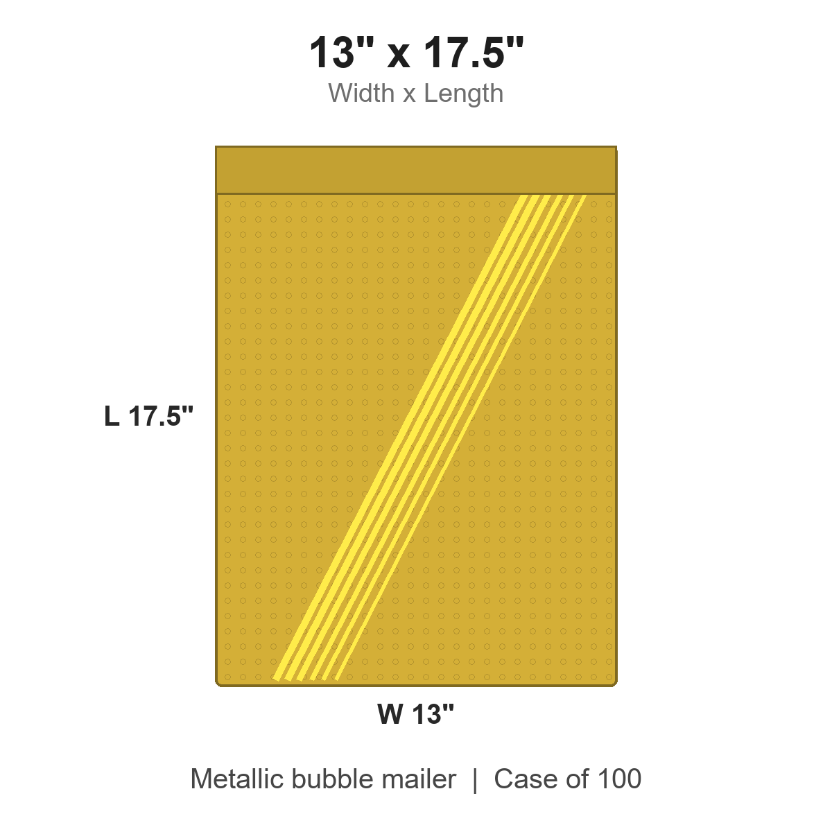 13" x 17.5" Gold Metallic Bubble Mailers