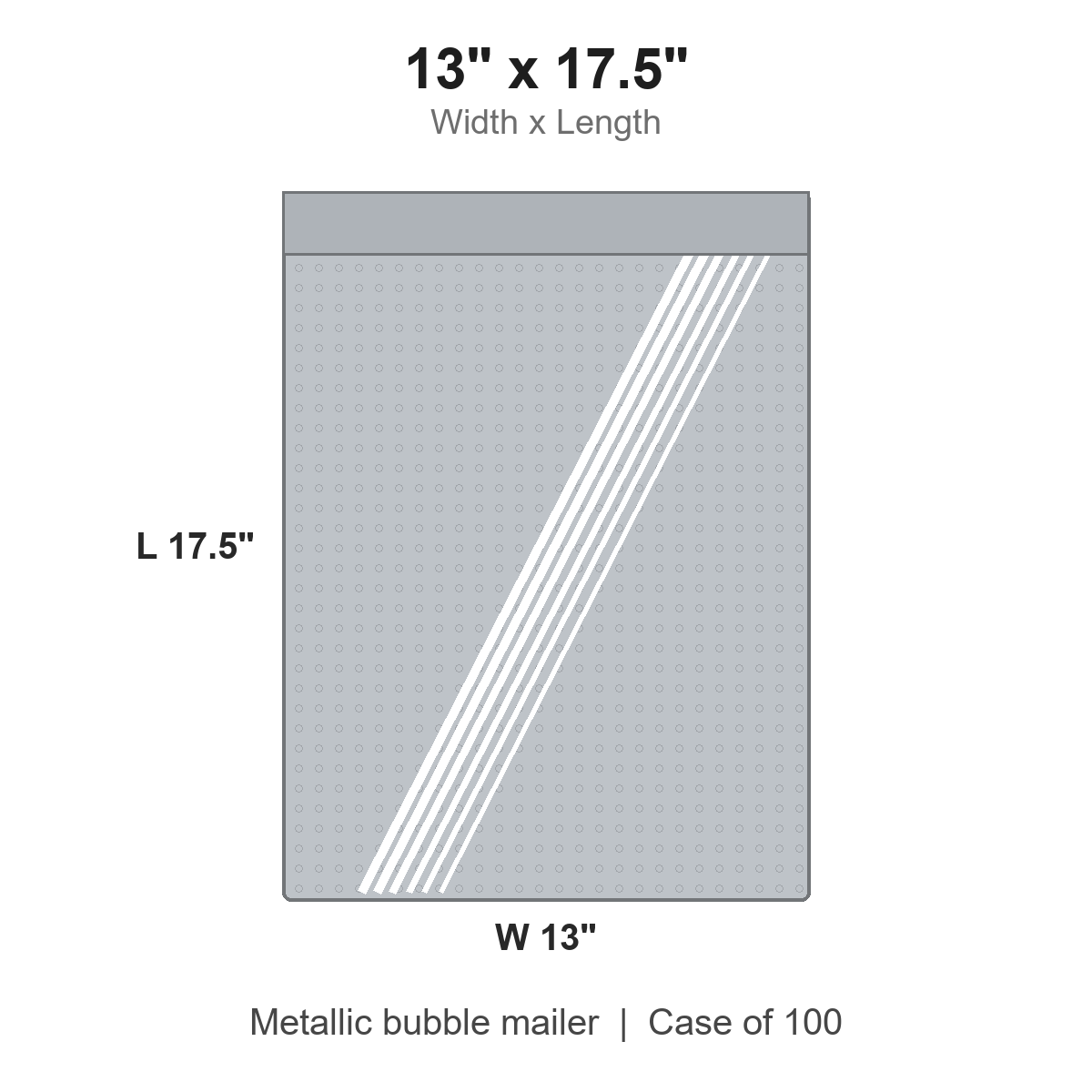 13" x 17.5" Silver Metallic Bubble Mailers
