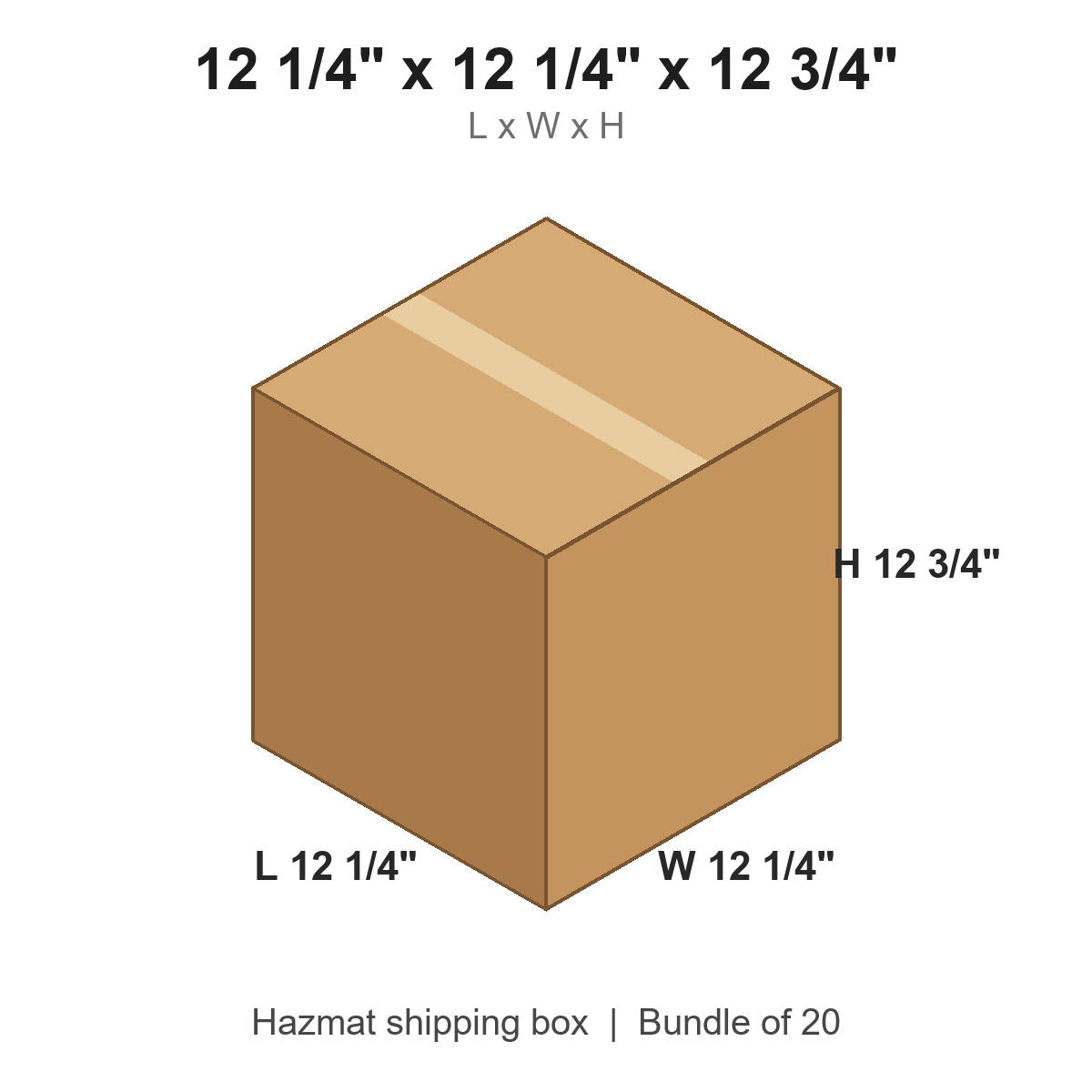 12.25x12.25x12.75 Gallon Plastic Jug Haz Mat Boxes