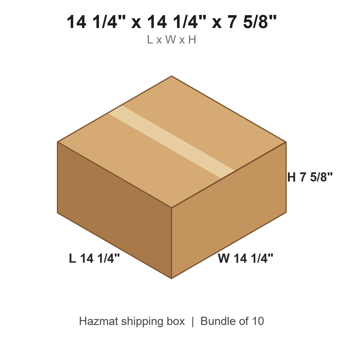 14.25x14.25x7.625 Gallon Haz Mat Boxes