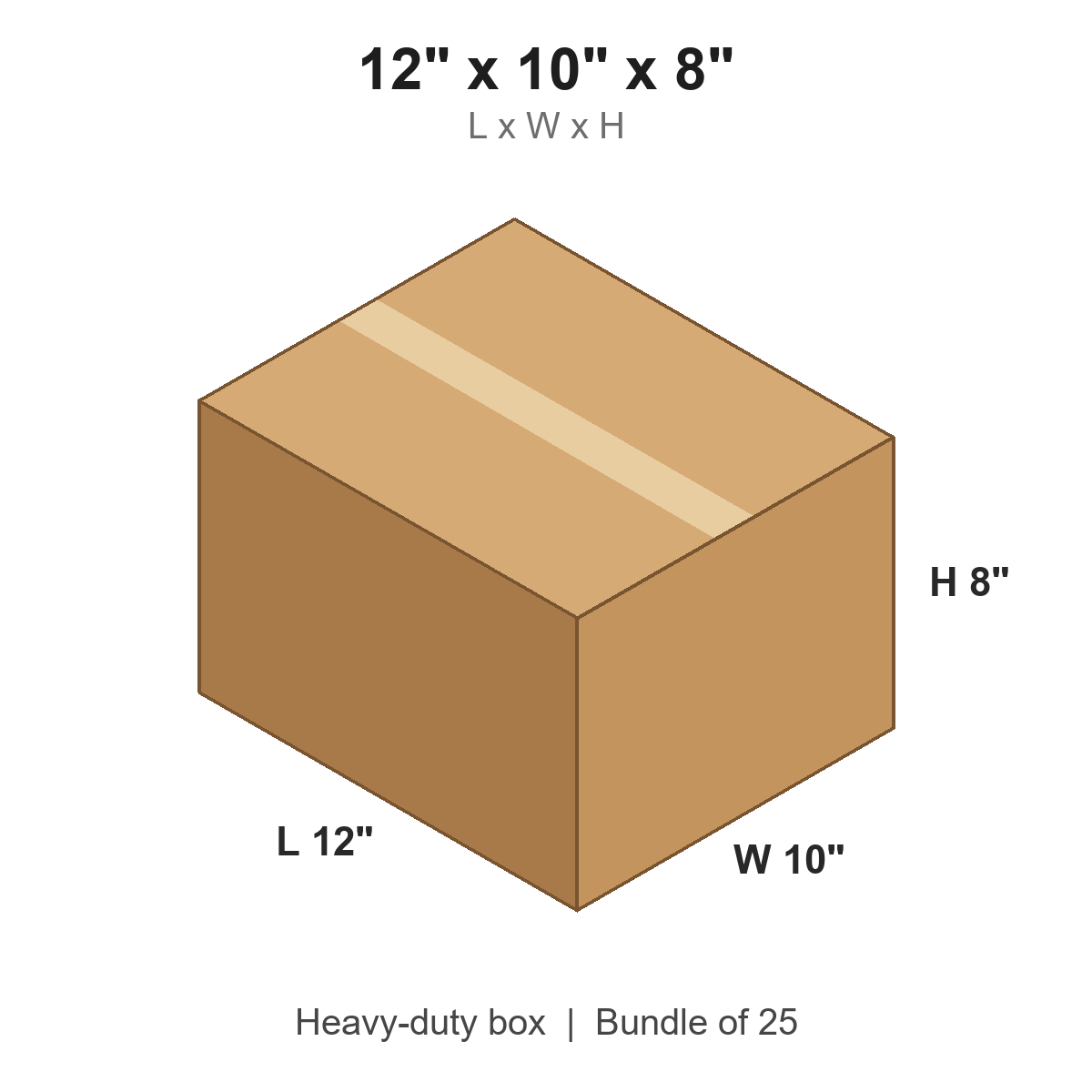 12x10x8 Heavy-Duty Boxes