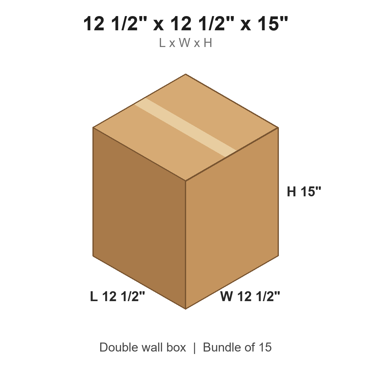 12.5x12.5x15 Double Wall Boxes