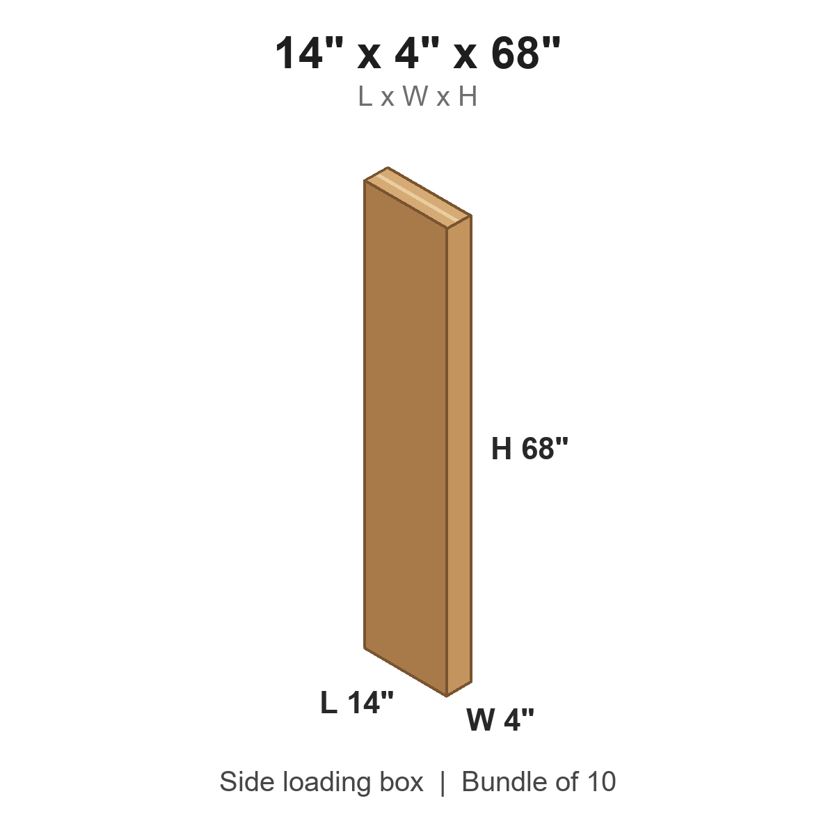 14x4x68 Side Loading Boxes