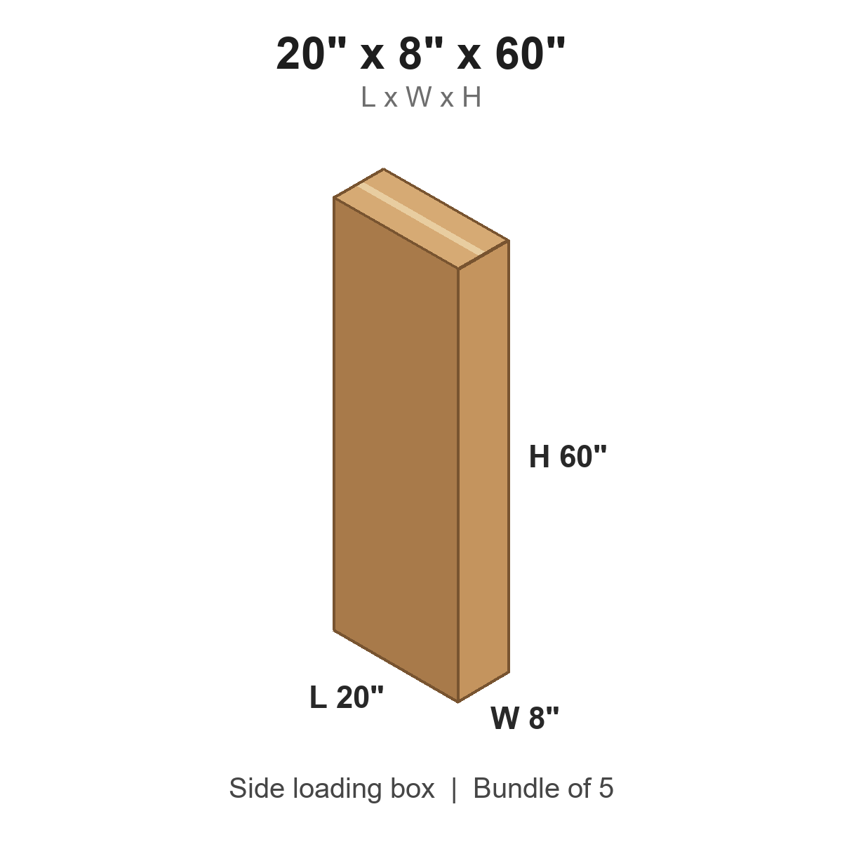20x8x60 Side Loading Boxes