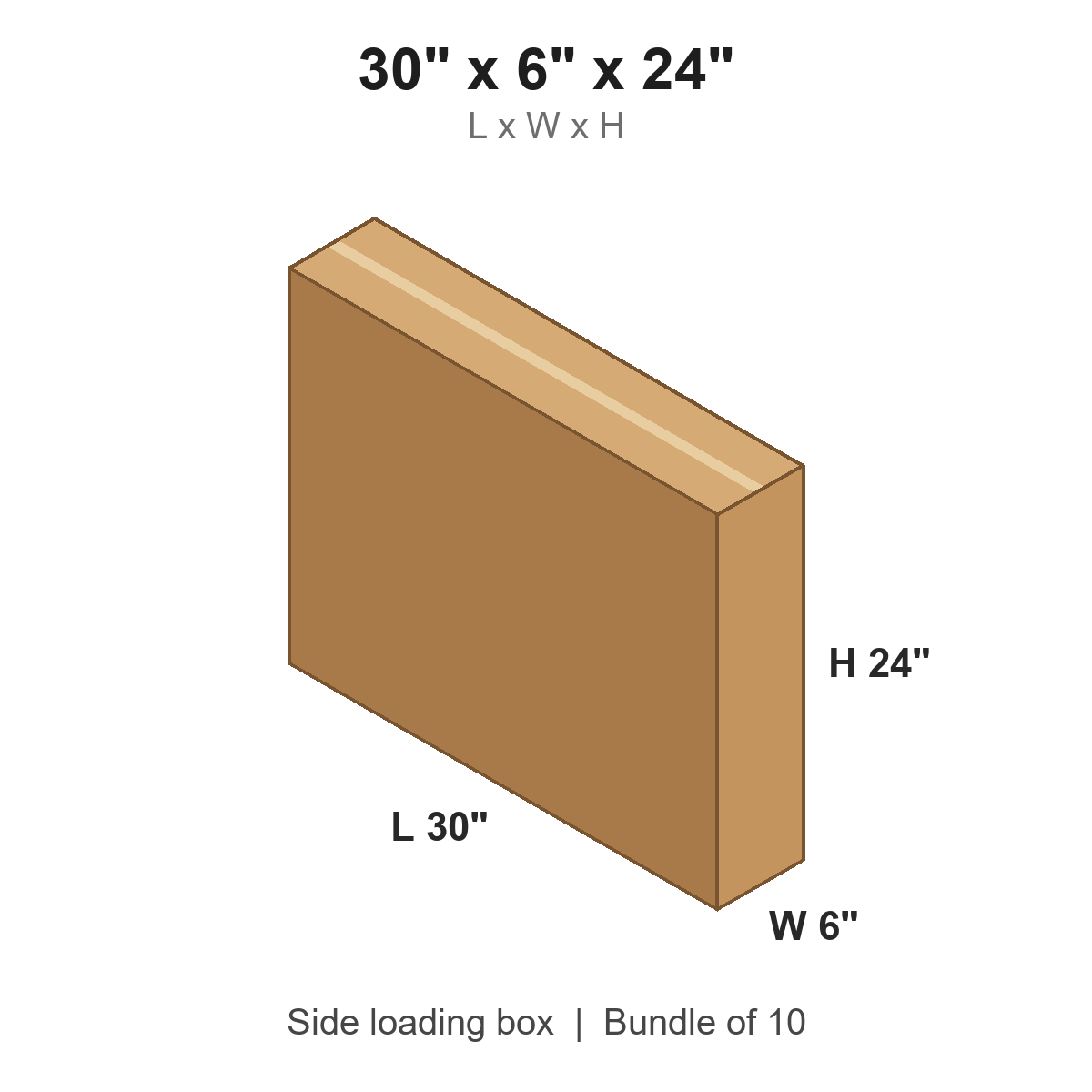 30x6x24 Side Loading Boxes
