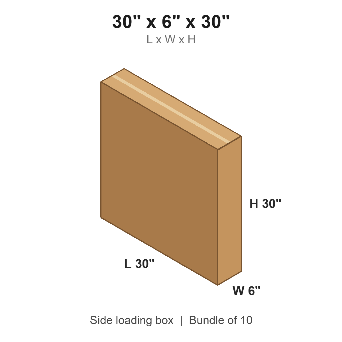 30x6x30 Side Loading Boxes