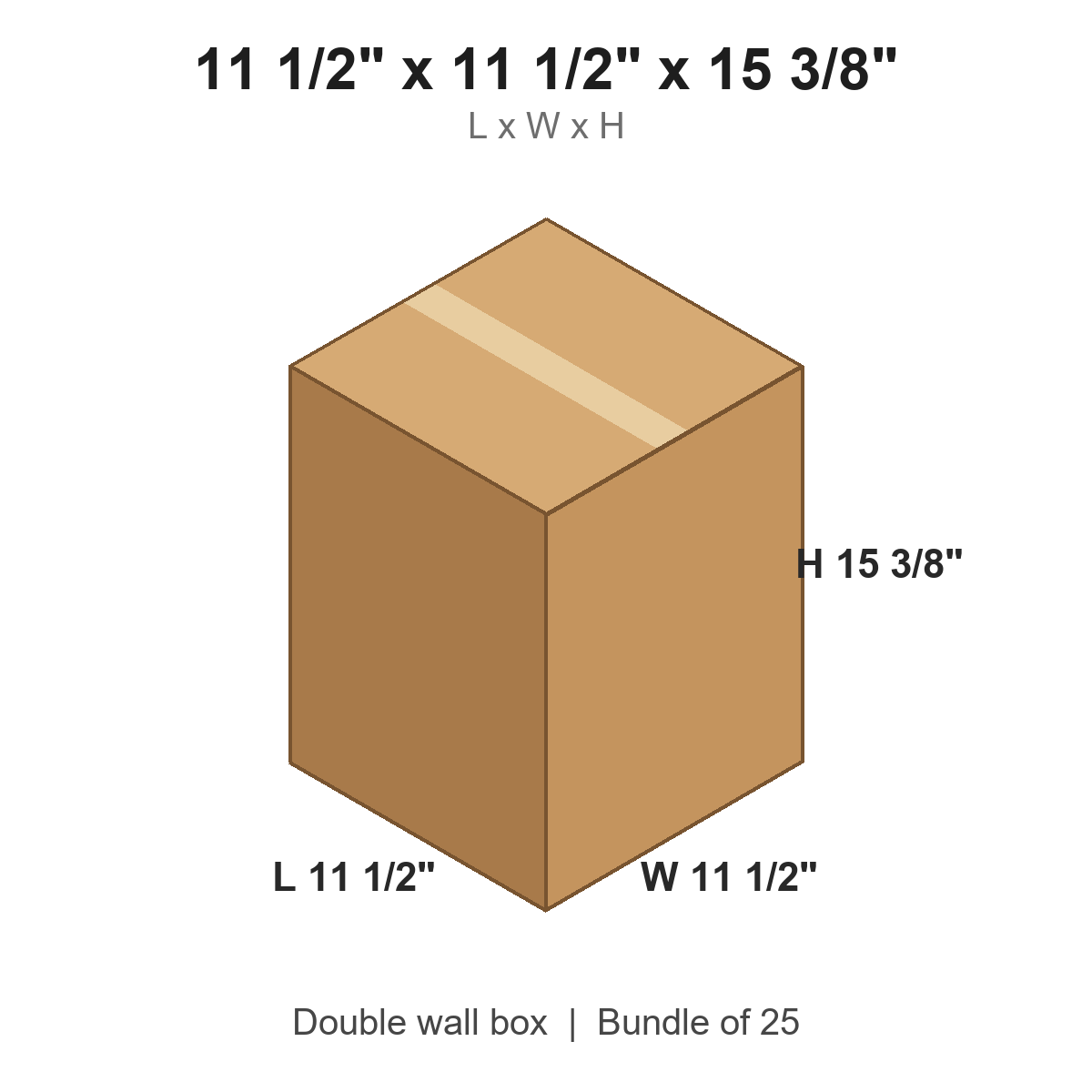 11.5x11.5x15.375 Double Wall Boxes