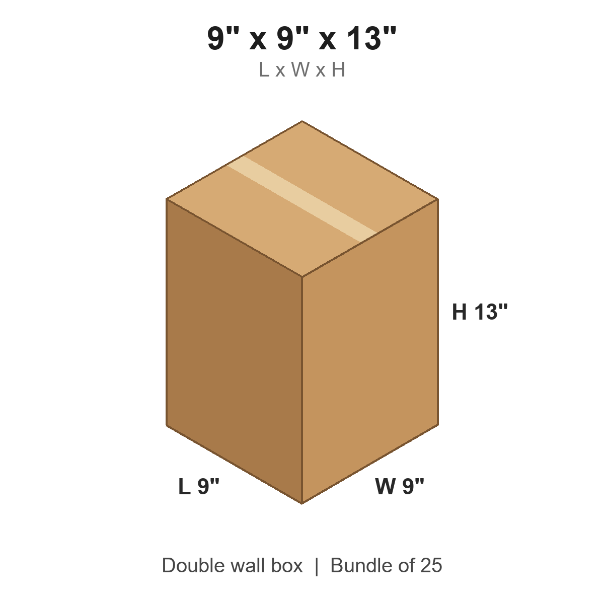 9x9x13 Double Wall Boxes