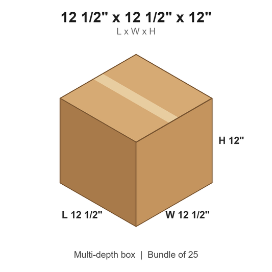 12.5x12.5x12 Multi-Depth Corrugated Boxes