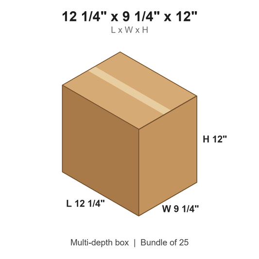 12.25x9.25x12 Multi-Depth Corrugated Boxes