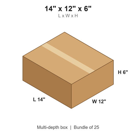 14x12x6 Multi-Depth Corrugated Boxes