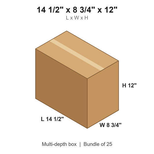 14.5x8.75x12 Multi-Depth Corrugated Boxes