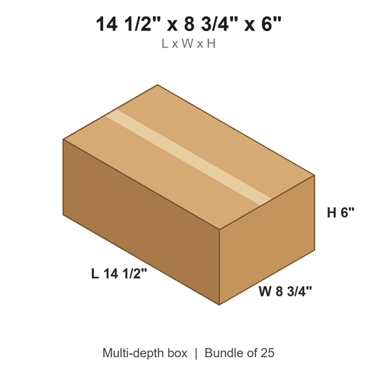 14.5x8.75x6 Multi-Depth Corrugated Boxes