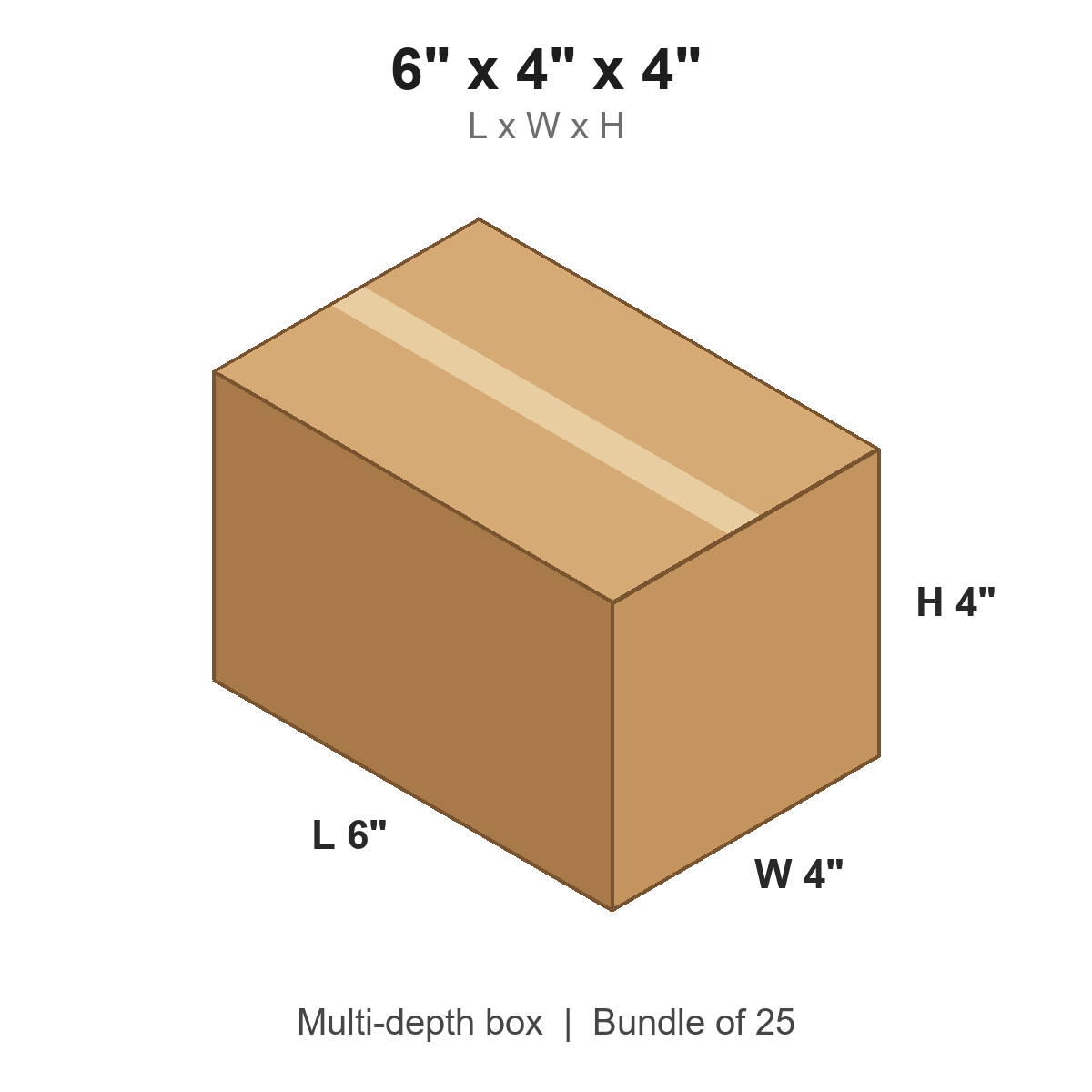 6x4x4 Multi-Depth Corrugated Boxes