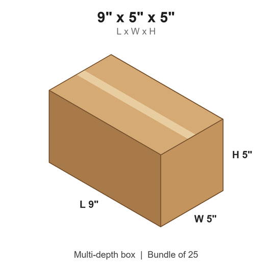 9x5x5 Multi-Depth Corrugated Boxes