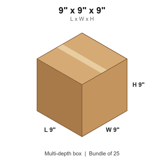 9x9x9 Multi-Depth Corrugated Boxes