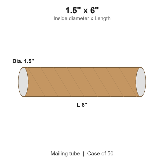 1.5" x 6" Kraft Mailing Tubes with Caps