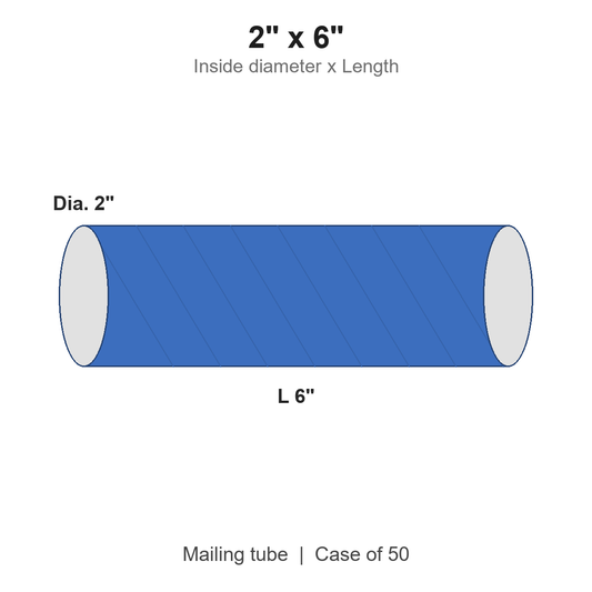 2" x 6" Blue Mailing Tubes with Caps