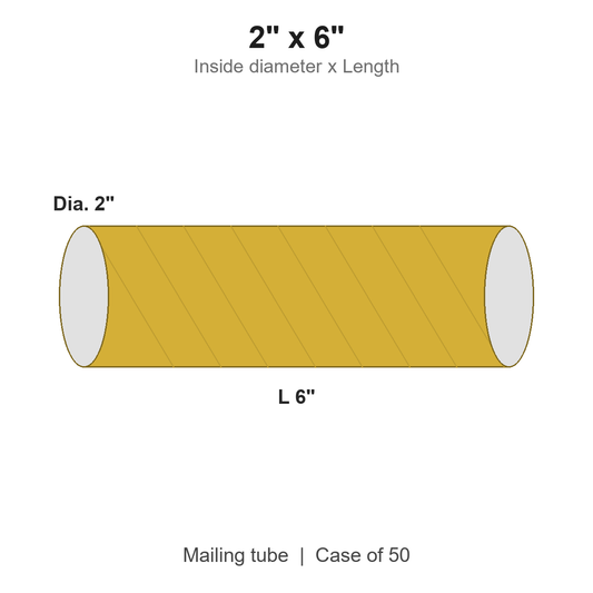 2" x 6" Gold Mailing Tubes with Caps