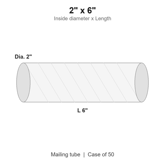 2" x 6" White Mailing Tubes with Caps