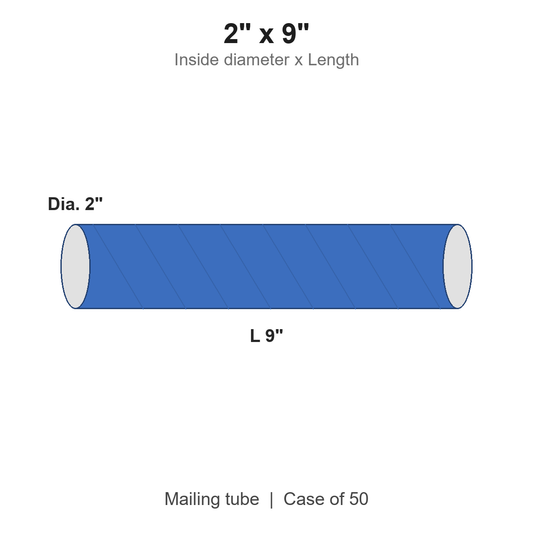 2" x 9" Blue Mailing Tubes with Caps