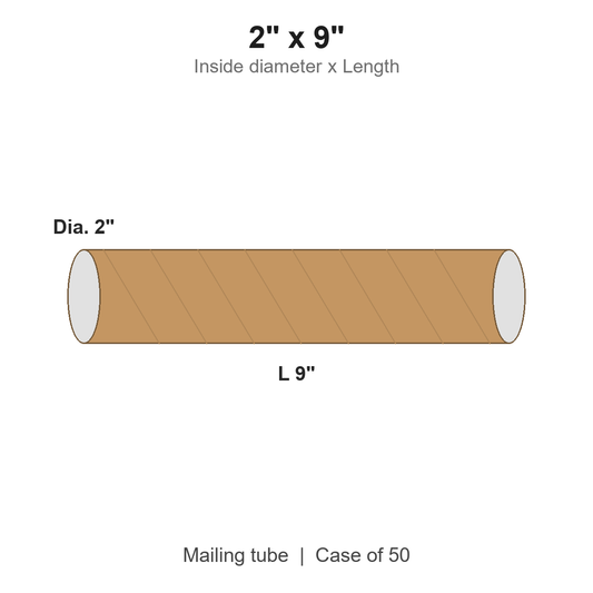 2" x 9" Kraft Mailing Tubes with Caps
