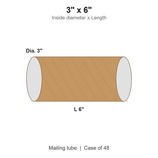 3" x 6" Kraft Mailing Tubes with Caps