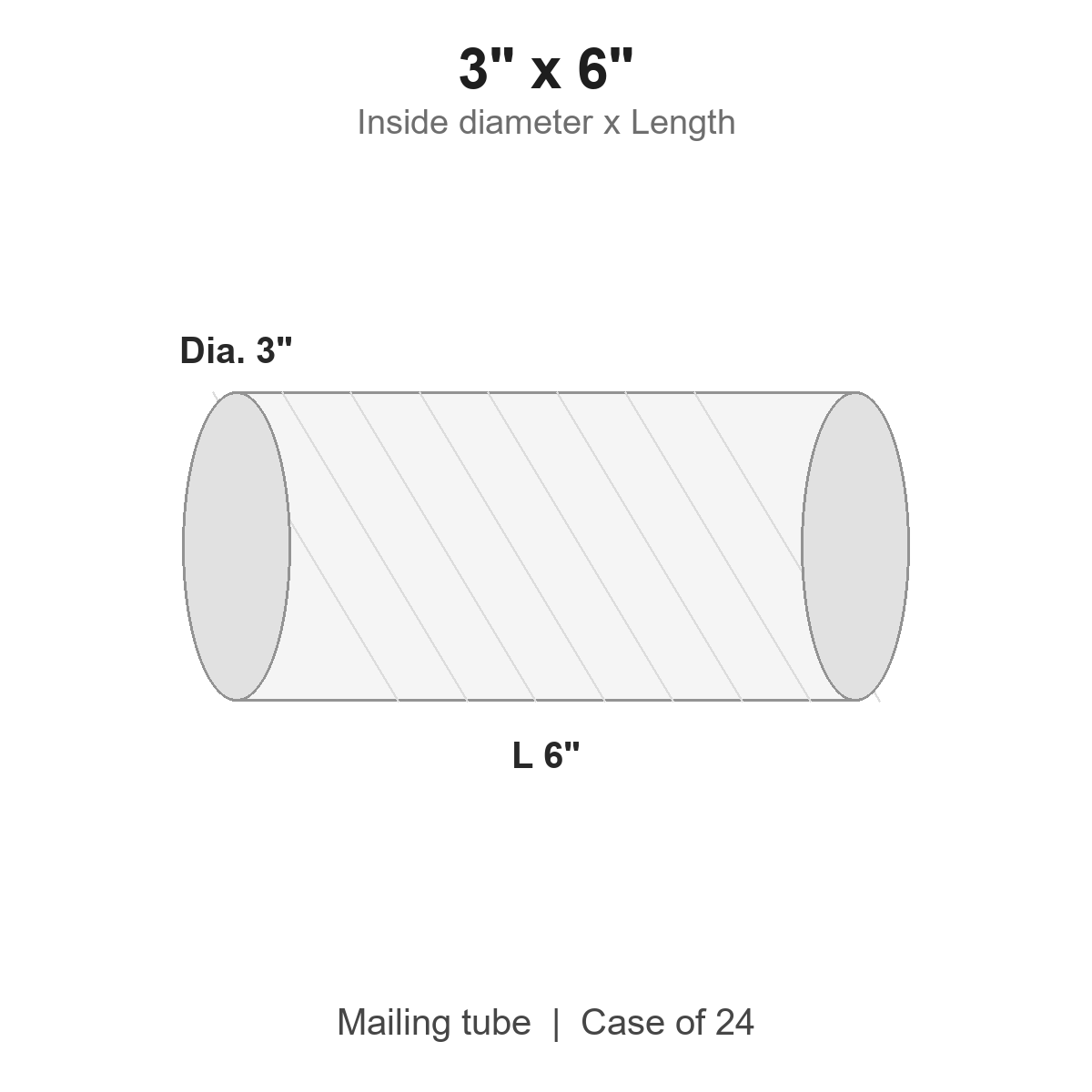3" x 6" White Mailing Tubes with Caps