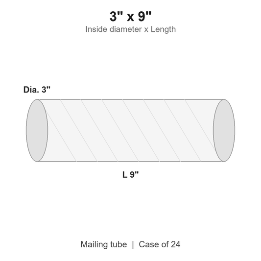 3" x 9" White Mailing Tubes with Caps