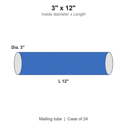 3" x 12" Blue Mailing Tubes with Caps