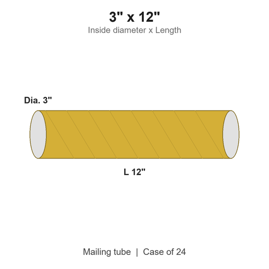 3" x 12" Gold Mailing Tubes with Caps